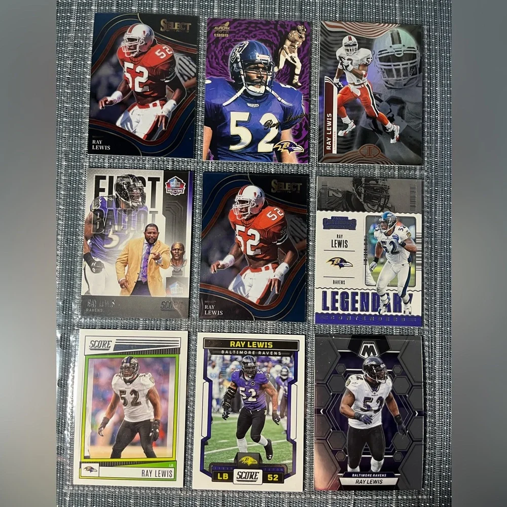 🏈 Ray Lewis NFL National Football League Sports Trading Cards, Qty 9, Lot #1